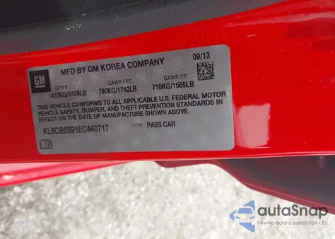 2014 Chevrolet Spark Ls Auto from USA, damaged, VIN KL8CB6S91EC440717